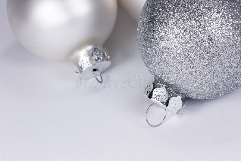 White christmas baubles stock image. Image of reflection 21745185