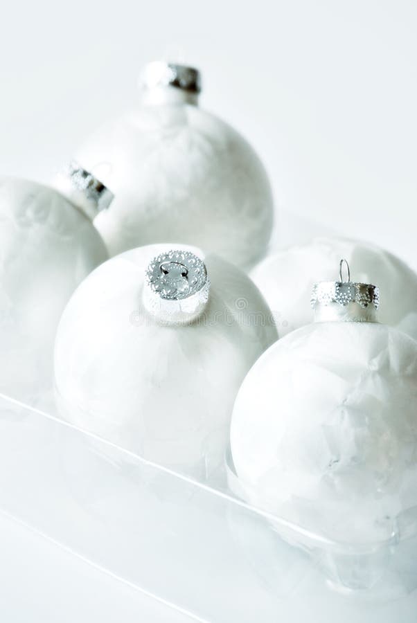 White Christmas baubles stock image. Image of christmas 3725409