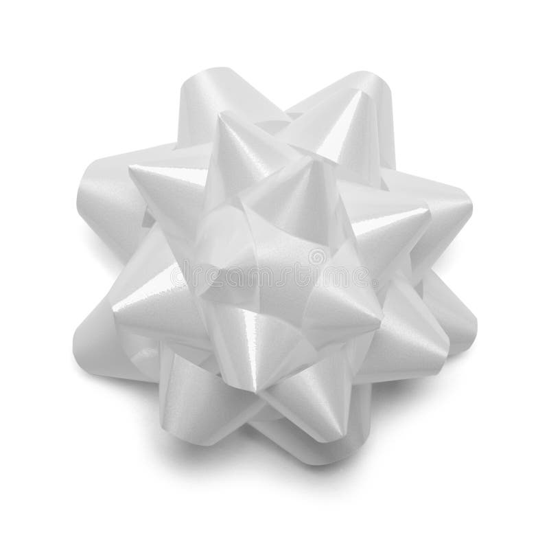 White Christmas Bow Top. Christmas Bow Top View on White Background stock photos White Christmas Bow Top. Christmas Bow Top View on White Background stock photos