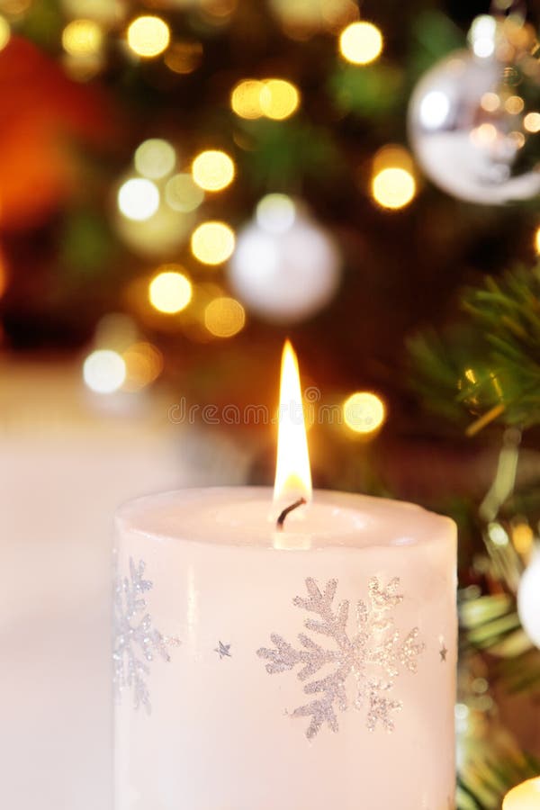 Christmas Candle stock image. Image of time, lights, fire 12465661