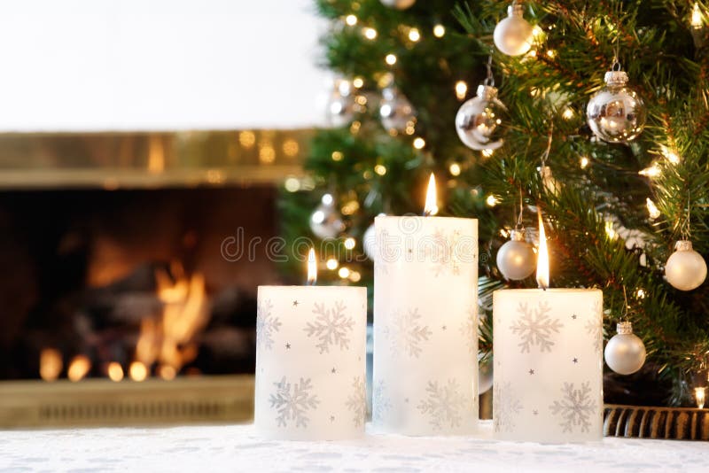 White Christmas candles stock image. Image of yule, tree 21271349