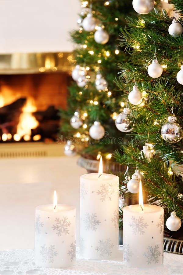 White Christmas candles stock image. Image of house, snowflakes 21271351