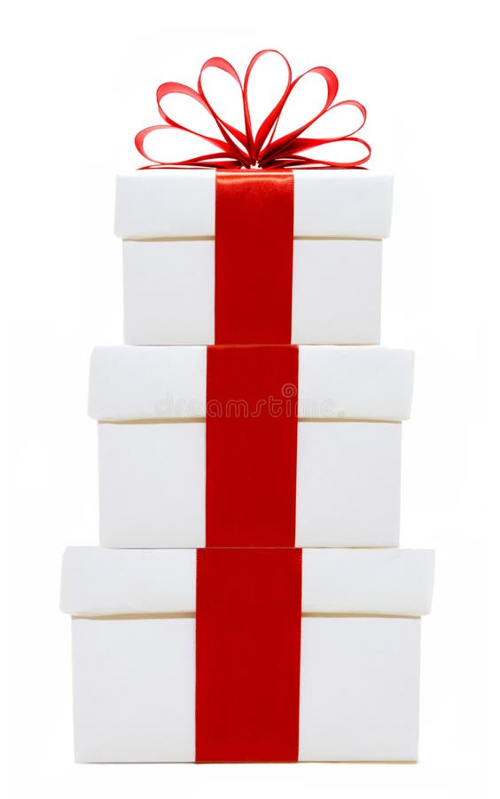 White Christmas Gift Boxes Stacked Stock Image Image of culture
