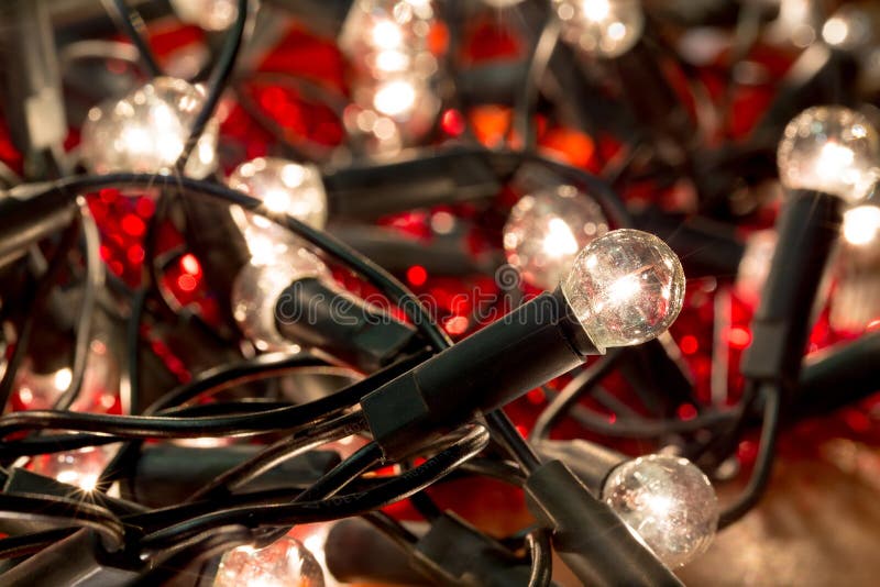 White Christmas Lights Background Stock Image Image of ornament