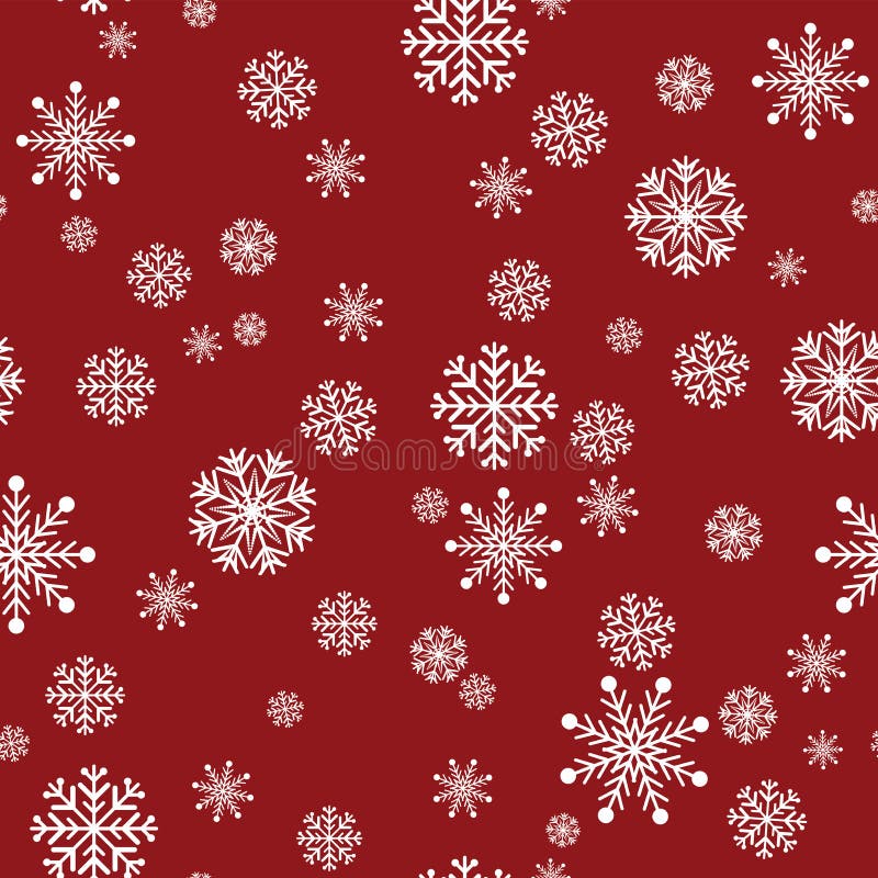 Vector Christmas Snowflake with Red Background Repeat Pattern Stock ...