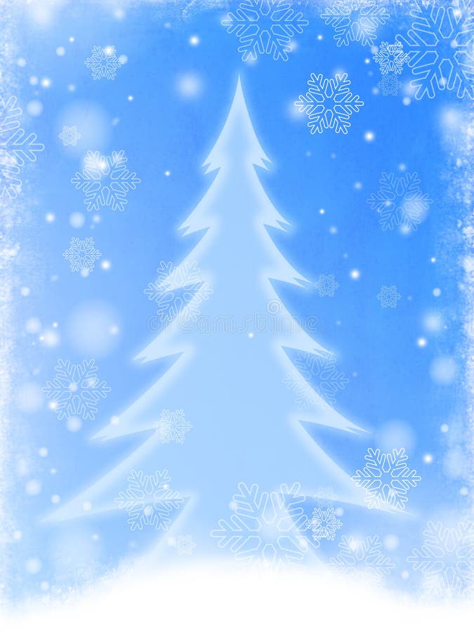 White christmas tree in blue