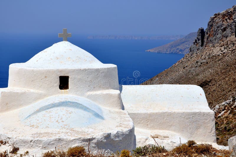 White church in Aegean Islands