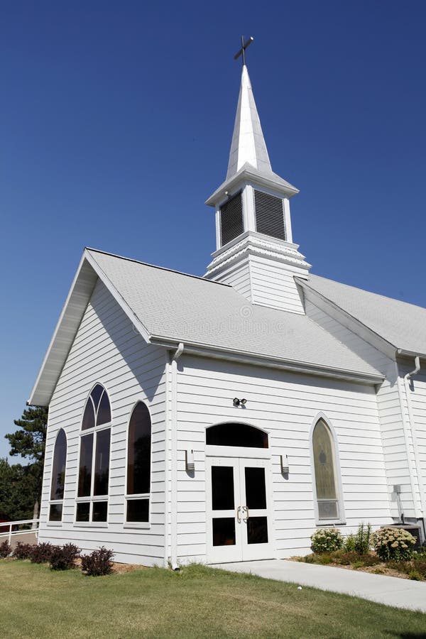 White Church with Steeple stock photo White Church with Steeple stock photo