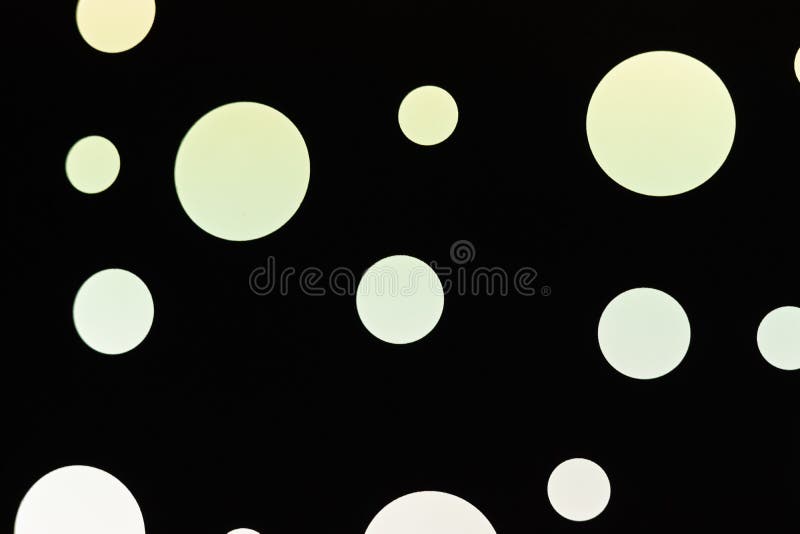 White Circles on Black Background, White Circle Isolated on Black
