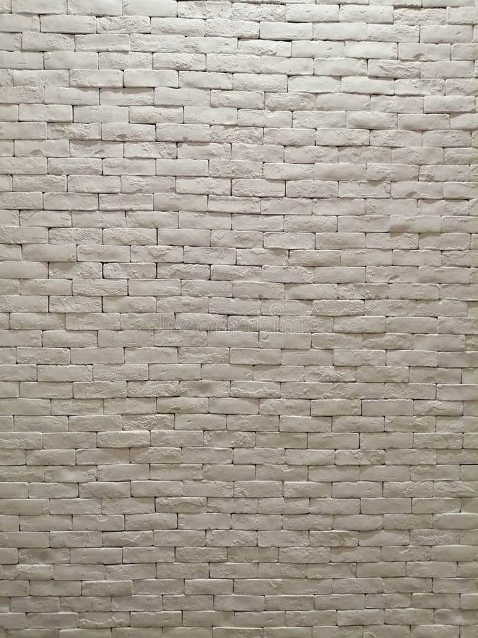 White Clay Brick Wall Facade Interior Design for Pattern Wallpaper, Background and Backdrop