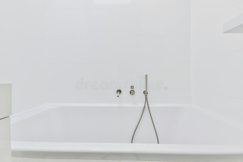 White Clean Bathtub in New Apartment Stock Image Image of hygiene, bathroom 218325249