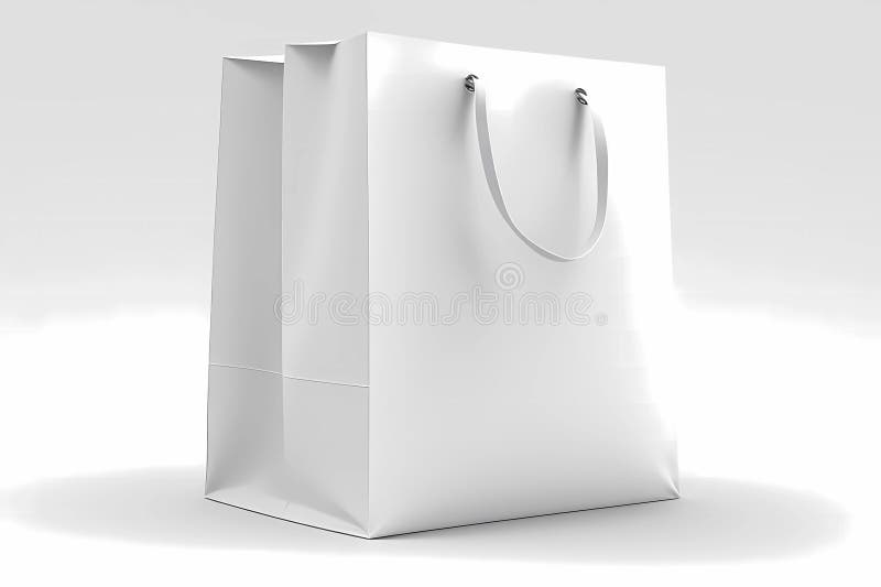 White Clean Shopping Bag Empty Space. Generative Ai Design Stock