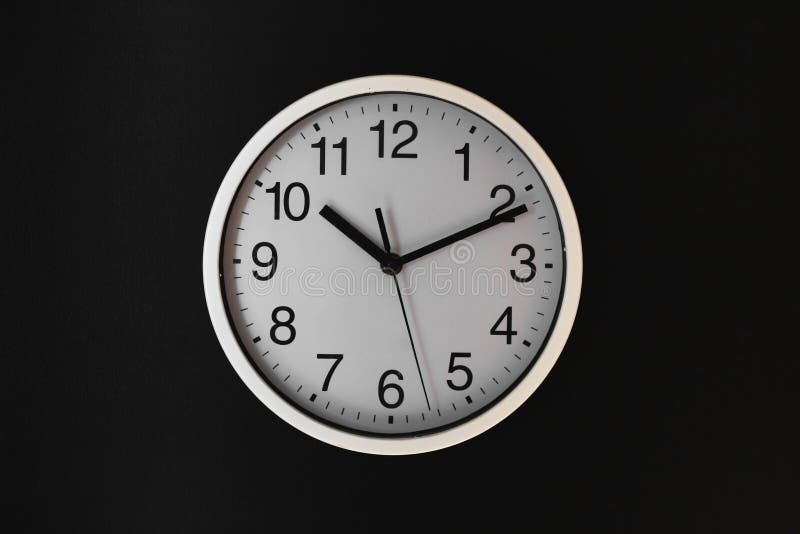 White Clock on the Black Wall Stock Photo Image of clock, countdown