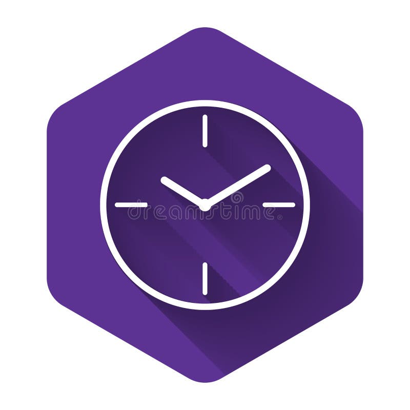 Purple clock icon stock illustration. Illustration of clock 34020083