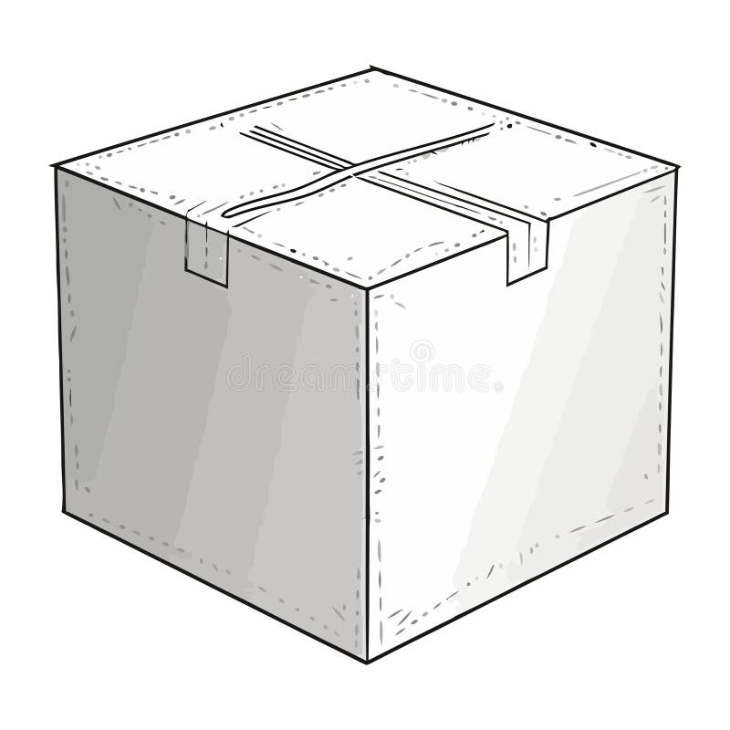 White closed carton box packing vector illustration