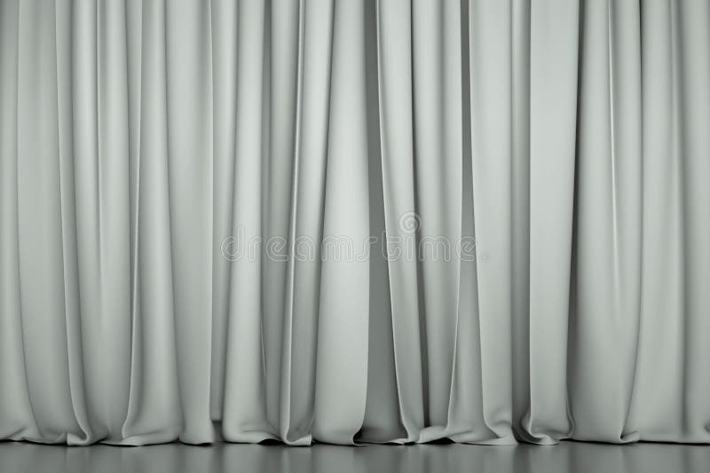 White closed curtain