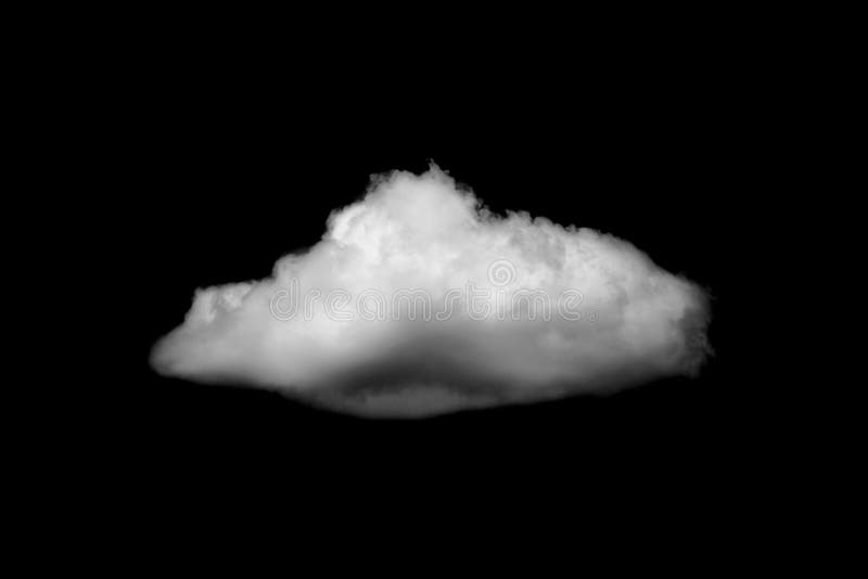 White Cloud Isolated on a Black Background Realistic Cloud Stock Image