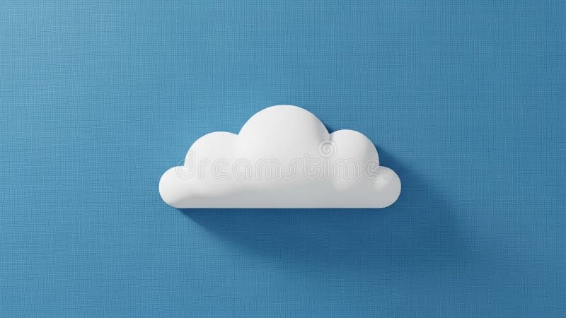 White cloud shaped object against a textured blue background vector illustration