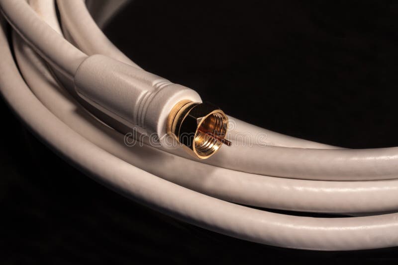 White Coax cable for satelite cable video audio connections