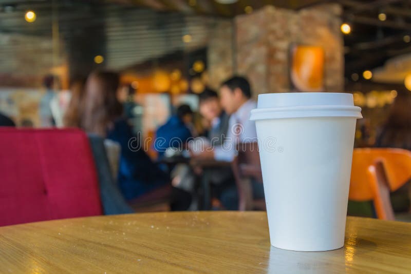 White Coffee Cup in Coffee Shop Stock Photo Image of coffee
