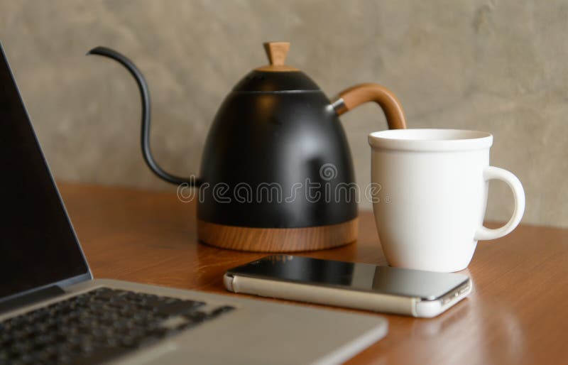 White Coffee Cup that Makes Coffee Lovers Happy To Drink Coffee Stock