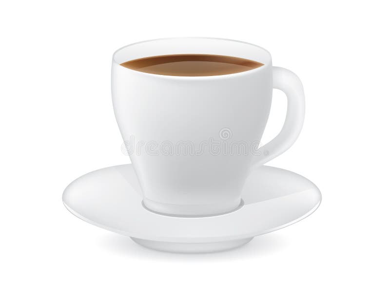 White coffee cup and saucer