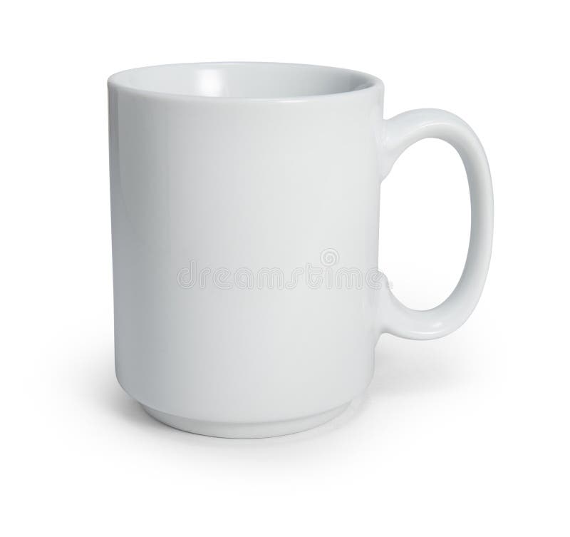 White coffee mug isolated on white with clipping path