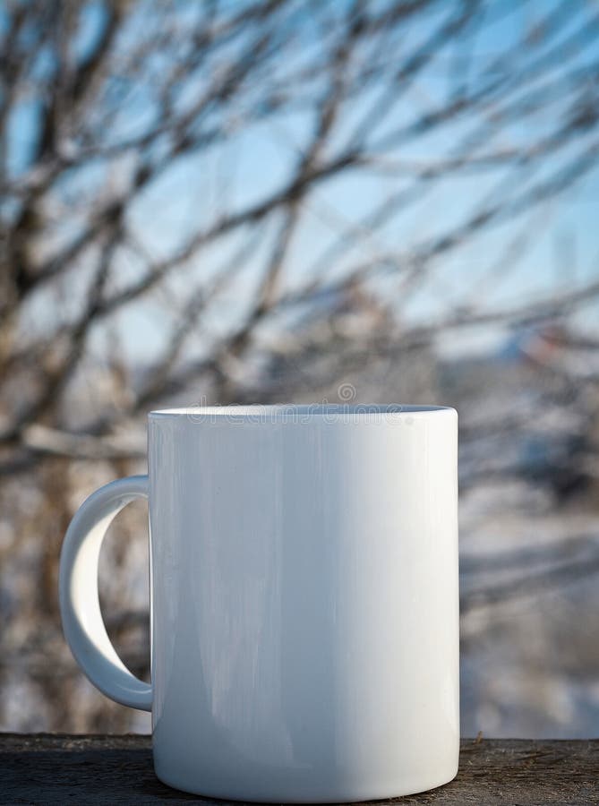 White coffee mug on nature royalty free stock images White coffee mug on nature royalty free stock images