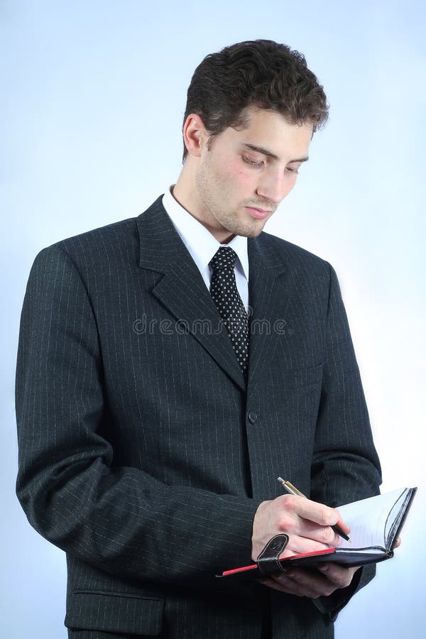 White-collar Worker With Pen And Note Stock Photo - Image ...