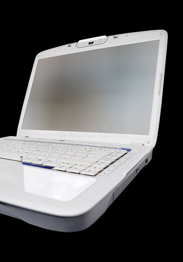 A white laptop stock image. Image of enter, communicate 66914709
