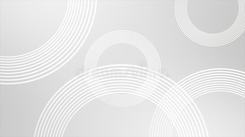 White color multiple repeating circles geometrical loop able futuristic background vector illustration