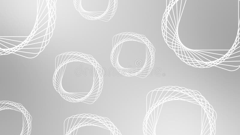 White color multiple wiggling mesh pattern in circular shapes modern design loop able dark geometrical background stock video footage
