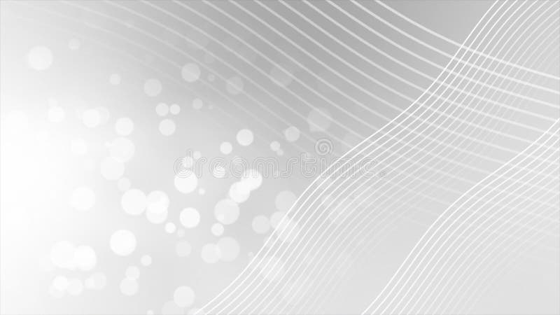 White color simple wavy repeating lines with bokeh Particles abstract design modern background stock illustration