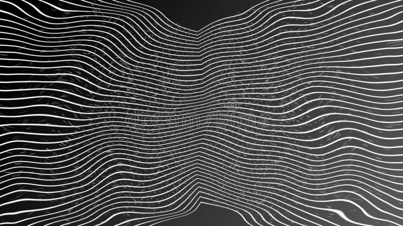 White color wavy lines with wavy particles background royalty free illustration
