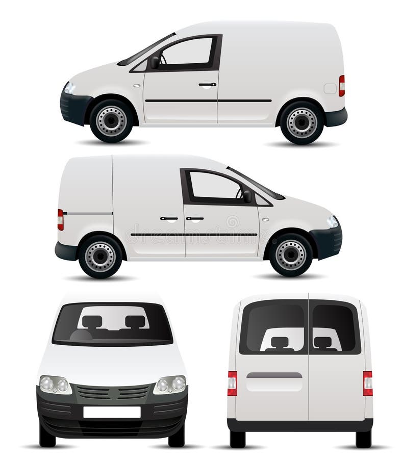 White Commercial Vehicle Mockup stock photos