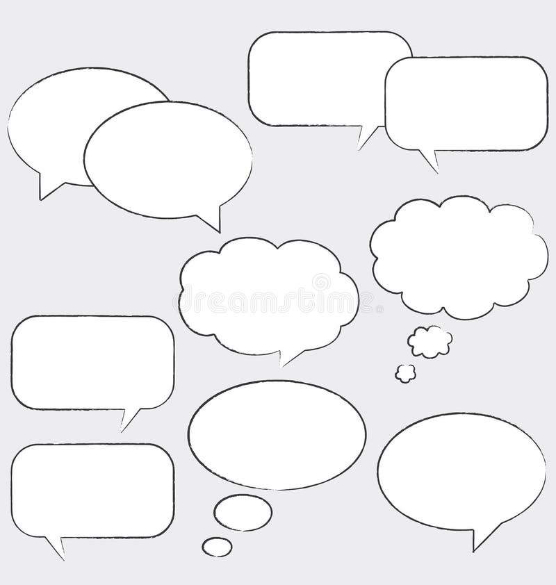White commic speech bubbles. stock illustration
