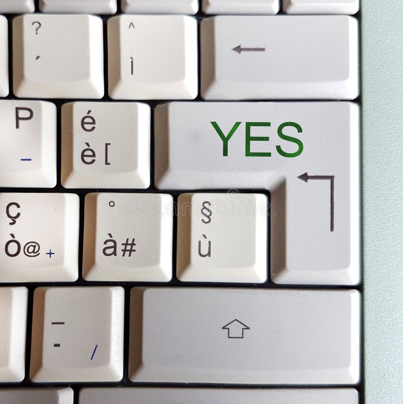 Keyboard Yes button key stock image. Image of approval 36272413