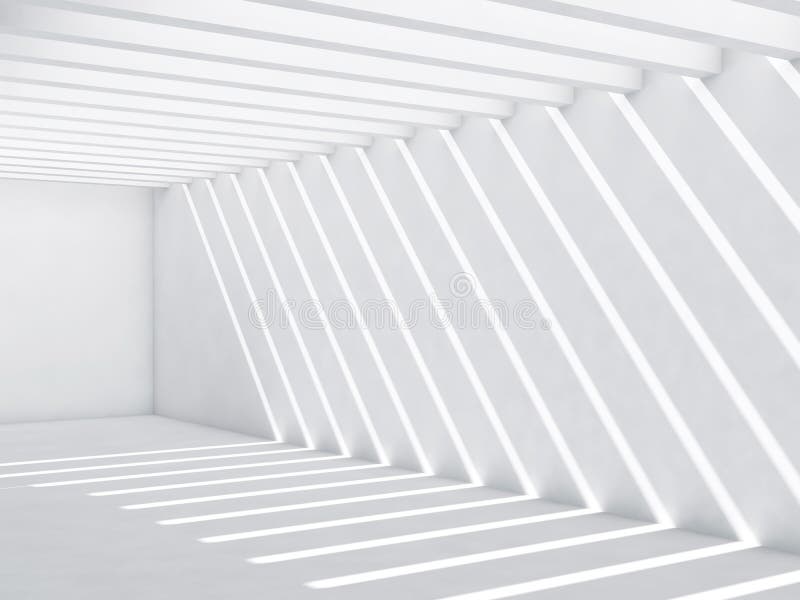 White Corridor with Pattern of Light Beams Stock Illustration ...