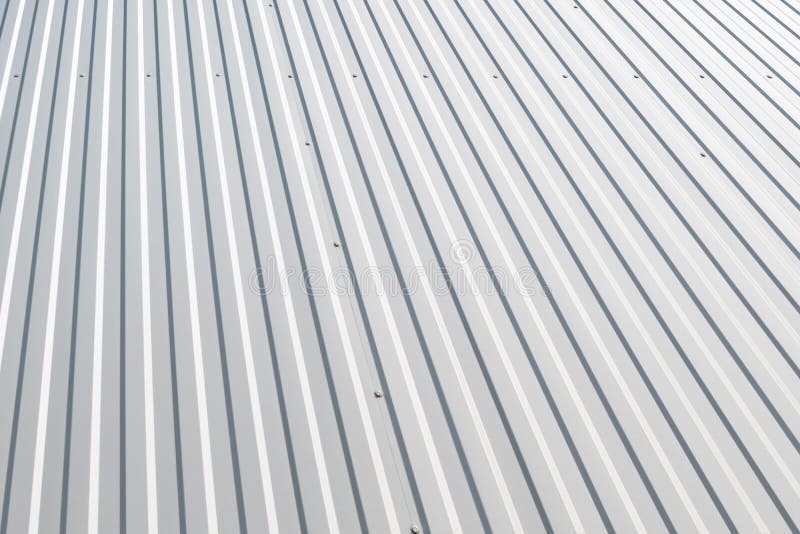 White Corrugated Metal Sheet Surface of the Wall. Galvanize Steel