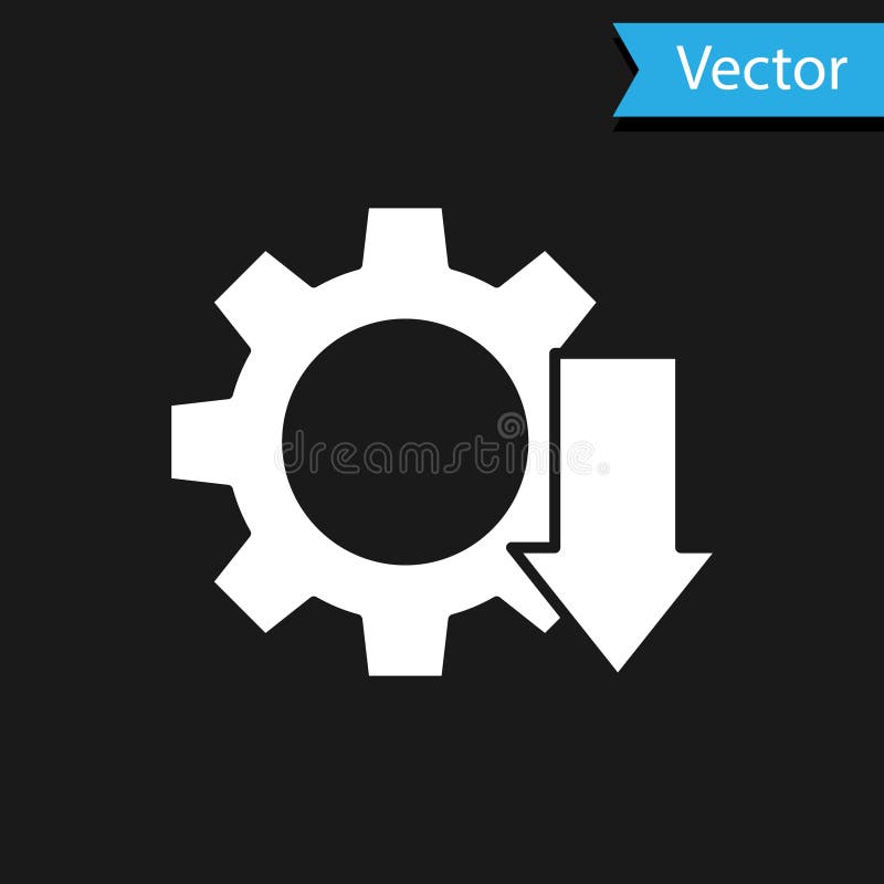 White Cost Reduction Icon Isolated on Black Background. Vector