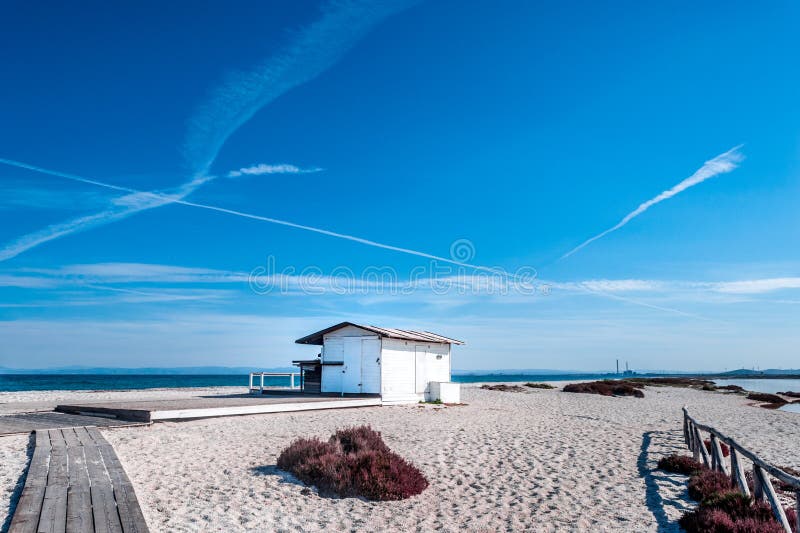 White cottage on the beach royalty free stock images White cottage on the beach royalty free stock images