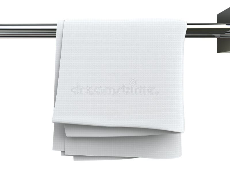 White Cotton Clean Cloth Hanging on a Cloth Rack Stock Illustration
