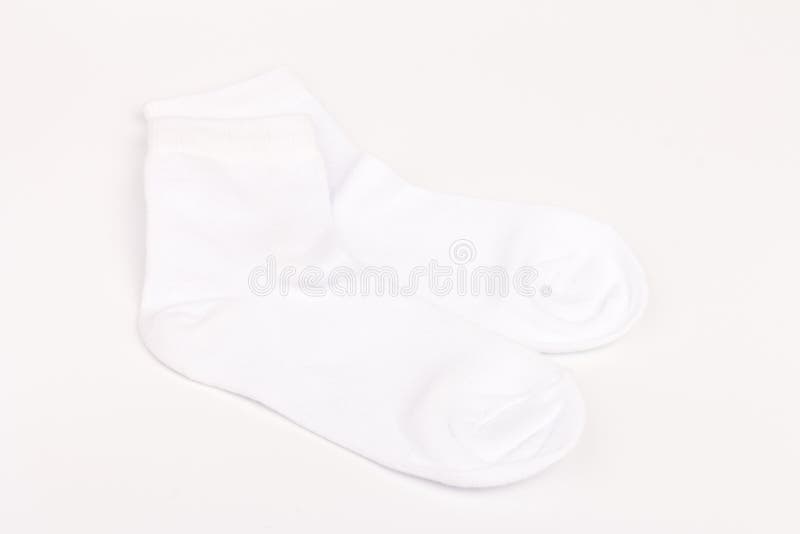 White Cotton Socks Isolated on White Background Stock Photo - Image of ...