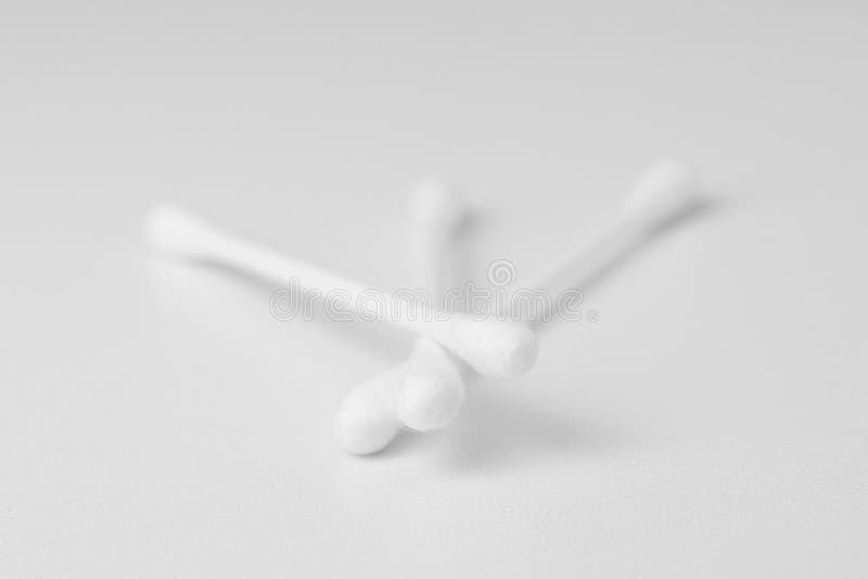 White Cotton Swab on White Background Stock Photo Image of closeup