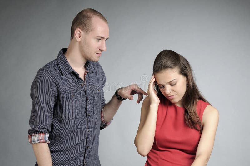 White couple having conflict