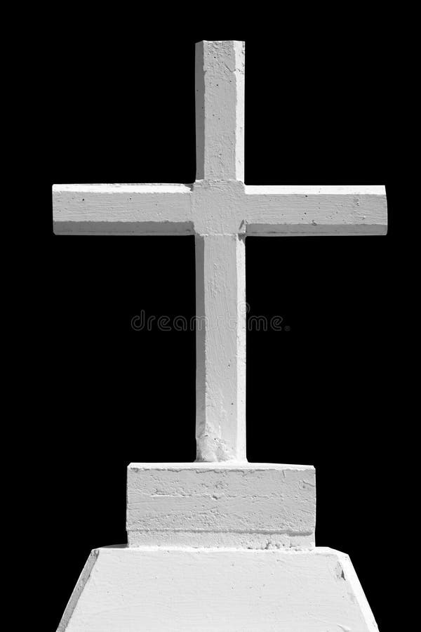 White Cross Gravestone Marker