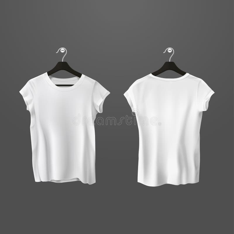 White T-shirt Template Isolated on Black Stock Photo - Image of ...