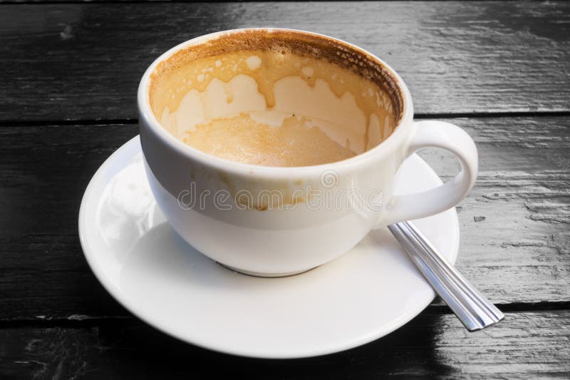 White cup of empty coffee latte