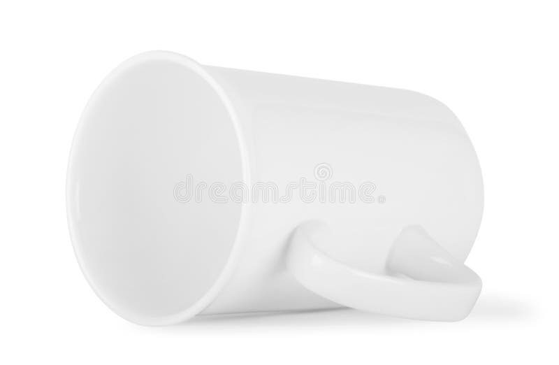 White Cup Lying on Its Side Stock Photo - Image of isolated, porcelain:  34909024
