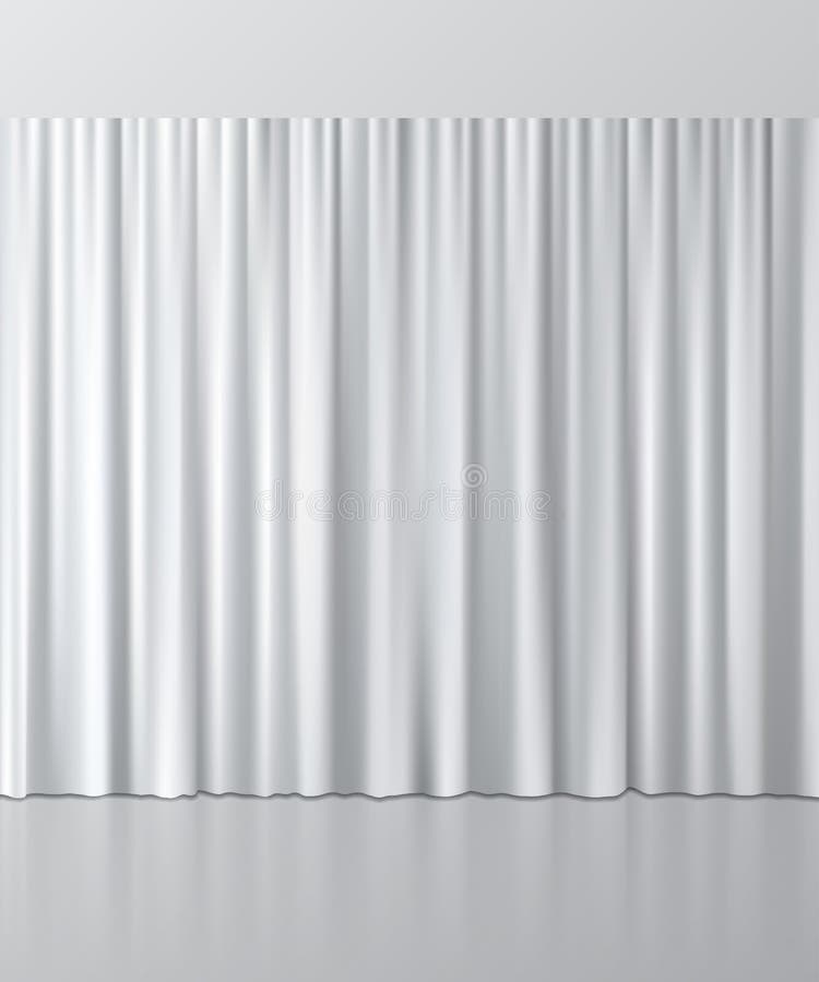 White Curtain Background. Vector Illustration. Stock Vector